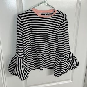 English Factory black and white bell sleeved shirt